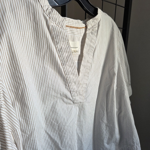 Plus Size Anthropologie White Striped Blouse - Picture 5 of 10